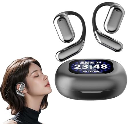 Seymal Erazer Xp2 Earbuds, Intelligent Touch Control Wireless Open Ear Bluetooth Headphones, Bone Conduction, Noise Cancelling, IPX7 Waterproof, Black