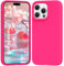 PuyaTeya Silicone Liquide de Coque for iPhone 16 Pro,4-Layer Shockproof and Abrasion Resistant Protective Coque, Microfiber Lining, Scratch Resistant Protective for iPhone 16 Pro Coque(Rose Fluo)