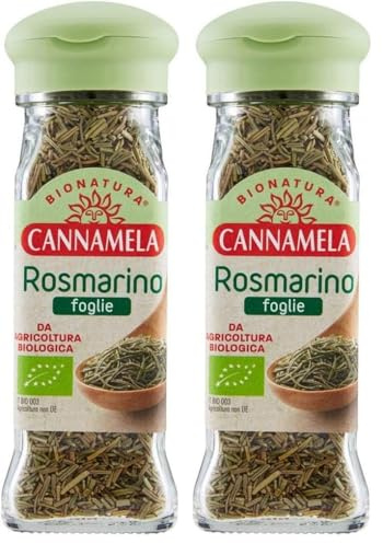 Cannamela - Linea Bionatura, Rosmarino in Foglie Bio, Confezione da 60g. Ideale per arrosti, carni, pesce, focacce e patate
