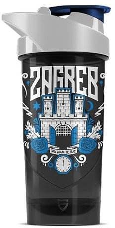 Shieldmixer Hero Pro Classic Shaker Zagreb - BPA-frei - Gym Zubehör - Eiweiss Shaker - Fitness Trinkflasche - Schwarz - 700ml