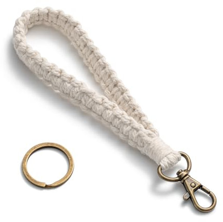 MORSUNBELA Schlüsselband Kurz, Schlüsselbänder Umhängeband, Schlüsselband Personalisiert Schlüsselanhänger Band, Lanyard Schlüsselkette für Arbeitsausweise Türschlüssel (Weiß)