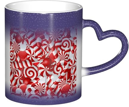 Tasse mit Zuckerstangen-Druck, Farbwechsel, mit gedrucktem Bild, perfekt für Zuhause, Büro und Café