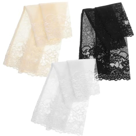 SAFIGLE 3paare Sonnenschutzhülsen Aus Spitze Kühlstulpen Für Sonnenschutz Elastische Armstulpen Mit Blumenmuster-Design Atmungsaktiv Für Outdoor-aktivitäten