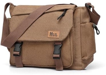 ibalulu Umhängetasche Herren,Robuste Canvas Messenger Bag mit Mehreren Taschen & Verstellbarem Gurt, Vintage Crossbody Bag Hobo Arbeitstasche Unisex Schultertasche für Beruf, Reise, Alltag(Braun)