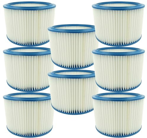vhbw 8x Cartouche filtrante remplacement pour Nilfisk 107400562 pour aspirateur - Filtre pour particules fines