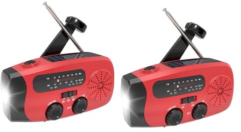 Nybhyjka Tragbares Radio, Radio mit manuellem Kurbel-Ladegerät, MP3-Player mit Solarpanel, Kurbel und USB für Notfälle, Wandern und Stromausfälle im Freien