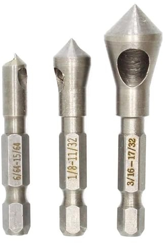 Juego de brocas de 3 piezas con revestimiento de titanio for avellanar y desbarbar, herramienta manual for cortar metal, madera y plástico.