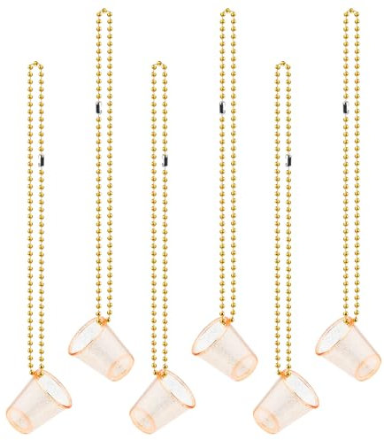 Bekecidi 6 Pcs Shot Glasses with Necklaces, Hen Party Mini Plastic Cups with Necklace on Beaded Reusable Cute Cups for Bachelorette Decorations Theme Party Supplies (Gold)