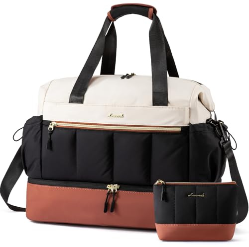 LOVEVOOK Reisetasche Damen, Leicht Weekender Handgepäck Tasche, Travel Duffle Bag für Flugzeug Reise, Kliniktasche Geburt Krankenhaustasche Saunatasche Sporttasche mit Schuhfach für Gym