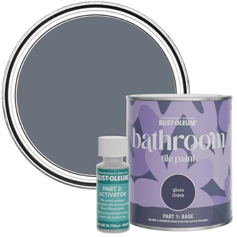 Rust-Oleum Water-Resistant Bathroom Tile Paint in Gloss Finish - Seascape 750ml