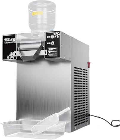 YORCME Machine à Glace Pilée Professionnelle - Broyeur à Glace Automatique Coréen avec Système de Refroidissement par Air et 9 Vitesses Réglables pour Salons de Thé et Food Trucks,1200W