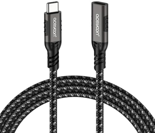 aceyoon USB C Extension Cable 1m, 20Gbps 240W USB C Male to Female Cable 4K 60Hz USB Type C Cable Extender Lead Compatible with MacBook Pro M3, for iPad Pro, for iPhone 16/15, Galaxy S24 Ultra