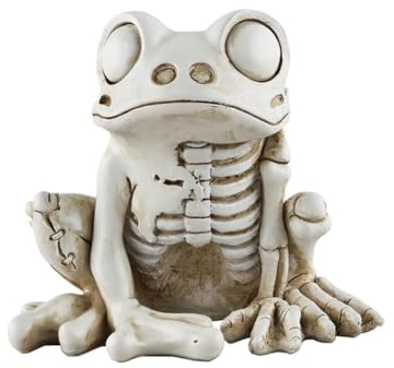 Bosiyrggrl Frog Skeleton Model Halloween Animal Skeleton Statue Realistic Terrifying Animal Skeleton Decor Frog Ornaments
