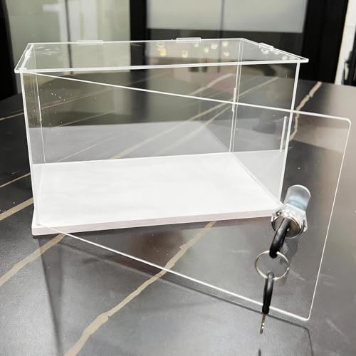 Vibeo Vitrine Acrylique Boîte D'exposition Verrouillable avec Clé et Porte, Vitrine en Acrylique Transparent, Vitrine de Rangement Disponible en 10 20 30 35 40 45 cm(20x15x40cm(8x6x16))
