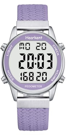 Hearkent Pedometer Watch for Women, Step Tracker with Calories Counter | Non Bluetooth, 30M Waterproof, LCD Large Number Display, Adjustable Folding Buckle, Wrist Watch for Walking Daily Activity