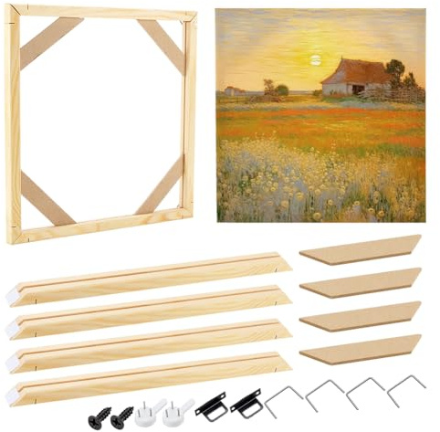 PH PandaHall 30x30cm Kit Telaio in Legno per Tela Barre per Telaio Fai Da Te, Barre in Legno Naturale per Dipinti a Olio Cornice Quadrata per Poster per Pittura su Tela Cornici Fai Da Te