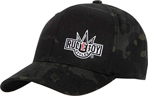 2Stoned Flexfit Baseball Cap Multicam Black Camo mit Stick Rudeboy Stylee Größe S/M (56 cm - 58 cm) für Damen, Herren und Jugendliche