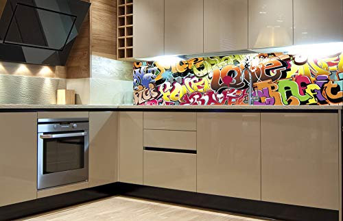 Dimex Küchenrückwand Folie selbstklebend Graffiti | Klebefolie - Dekofolie - Spritzschutz für Küche | Made in EU - 180 cm x 60 cm