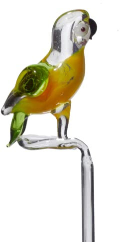 CRISTALICA Orchideenstab Papagei Blumen 45cm Glas Blumenstab Figur Zubehör Deko Geschenk