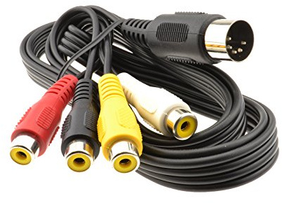 kenable 5 Pin Din 180 Degree to 4 x RCA Phono Female Sockets Red Cable 1.2m [1.2 metres]