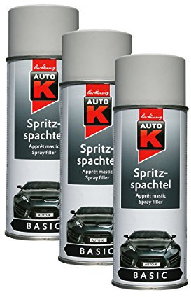 KWASNY SET Spritzspachtel Grau Haftgrund Filler Spray 400Ml Spraydose Auto Füller Basic 3X