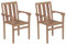 vidaXL 2X Teak Massiv Gartenstuhl Stapelbar Stuhl Holzstuhl Gartenstühle Stühle Stapelstuhl Essstuhl Balkonstuhl Terrassenstuhl Gartenmöbel