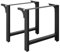 Wiltec Tischbeine aus Stahl 2er Set 80x72cm Vierkantrohre in schwarz pulverbeschichtet Tischkufen Tischgestell Tischuntergestell
