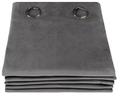 Moondream DecibelControl™ Akustikvorhang 3in1 | Lärmschutz | Thermoisolierung Winter+Sommer | 100% Verdunkelung | Patentierte Technologie | EU | Samt | Ösen | Grau MC09 | 130B x 260H cm