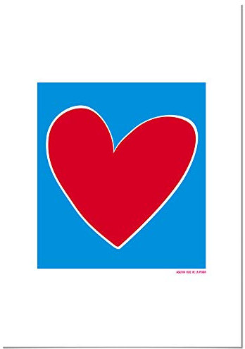 Agatha Ruiz de la Prada Aluminium Dibond Herzblauer Hintergrund 70x100cm - Gedruckt auf qualitativ hochwertigem Aluminium Dibond Weiß - Wandbild Wohnzimmer - Bilder Schlafzimmer - Dekoratives Poster