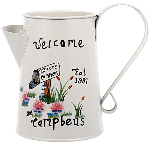 Cabilock Iron Flower Pot Vintage Style Decorative Jug for Plants for Cacti Flowers Desktop Adornment