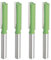 Aopin Router Bit 8mm Cutting Dia 6mm Shank Dia Double Flute Straight Bit Carbide for Woodworking Milling Cutter Tool, Green, Silver, 4Pcs