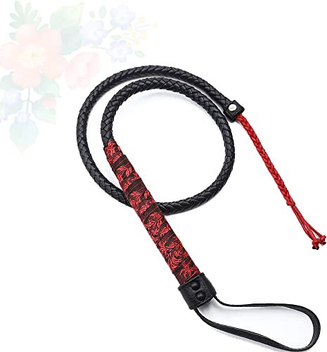 GixTimeed Nouveau fouet antique de gland, fouet de jeu, fouet de serpent de corde rouge, fouet de reine de cosplay