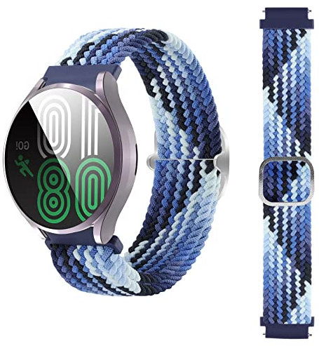BoLuo 20mm Uhrenarmbänder für Huawei Watch GT3 42mm /Watch GT2 42mm, Nylon Ersatzband Uhrenarmband Armbänder für Coros Pace 2 /Coros Apex 42mm /Ticwatch E3 / Polar Ignite/Polar Unite (blau 1)