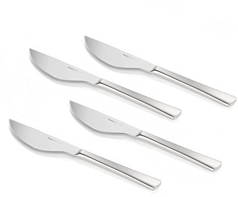 Buddy's Blades - Couteaux à pizza, set de 4, set de couteaux à pizza, set de couteaux, tranchant ondulé, boîte cadeau, longueur de lame 11 cm, longueur 23 cm, acier inoxydable