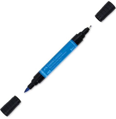 Faber-Castell Art & Graphic Pitt Artist Pen Dual Marker India Ink, Phthalo Blue, Single Pitt Pen, For Art, Craft, Drawing, Skizzing, Home, School, Uni, Coloring