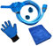 HMH-Shop Haustier Hundedusche 5tlg. Bade-Kit Bade-Set Waschanlage Hund Haustierdusche Fellhandschuh Brausehandschuh Duschkopf Handtuch Katze Haustierpflege 1/2 + 3/4 Zoll Schlauchanschluss