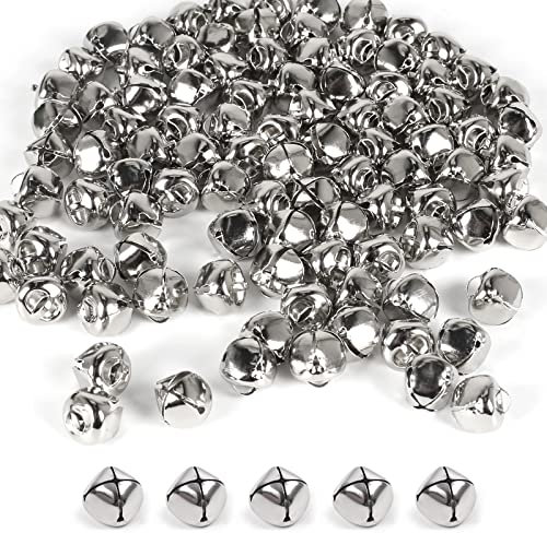 FINDIR 100 Pezzi Campanelli Natalizi Piccoli Campanellini Metallo 13mm Campanellini Natalizi Campanelle Natalizie in Metallo Campanellini per Gatti Decorazioni DIY Decorazione Natalizia