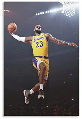 Enartly Leinwand Druck Poster Lebron James Poster auf Leinwand, Kunstposter und Wandkunst, modernes Familien-Schlafzimmer 50x70cm Kein Rahmen