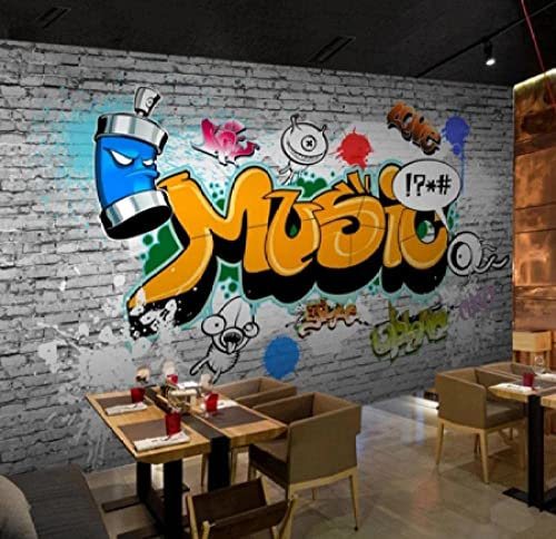 Rouleau De Papier Peint Auto-Adhésif Peler Et Coller Papier Peint Mural 3D Lettres Abstraites De Graffitis 3D Grande Murale Chambre Salon Canapé Tv Toile De Fond Peintures Murales Papier Peint 200(L)