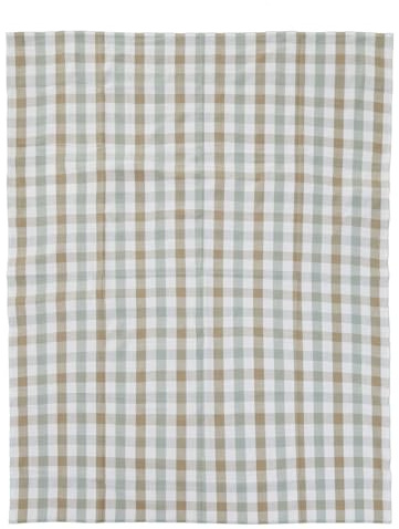 Premier Housewares Thread & Loom Toasted Elmwood and Desert Sage Striped Tablecloth Classic Design, 100% Cotton, Highly Absorbent 180 x 140 cm