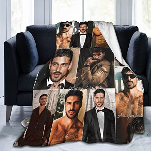 YINGD Michele Schauspieler Morrone Decke, ultraweich, leicht, Flanell, Fleece, Überwurf, Decken, warme Klimaanlage, Decke für Co 150 cm x 125 cm