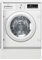 NEFF W544BX2GB Washing Machine with 8kg Capacity, 1400rpm, SpeedPerfect, Time Light, White, Integrated
