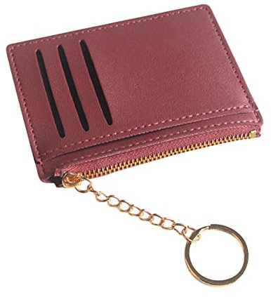 Luckywaqng Unisex Geldbörse Brieftasche Schlüsseletui Reißverschluss Brieftasche Kartenhalter Geldbörsen Herren Hochformat (Wassermelonenrot, 11.5 cm x 4.5 x 3.5 x 0.1 cm)