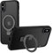 2NSPDRGNI Magnetic Case Compatible with iPhone X/XS,Translucent Matte Back Non-slip Phone Cover Protective Shockproof with Stand,Black