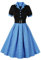 Wellwits Robe Femmes Corsage Noir Pois Travail Bureau Vintage Blazer Bleu M