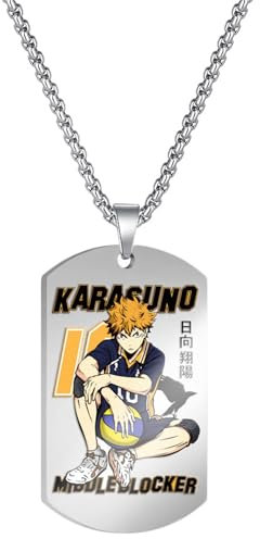 Anime High Kyuu Männer Halskette Hinata Shoyo Anime Karasuno High School Volleyball Figur Anhänger Ornament für Männer Frauen Teen Geschenk
