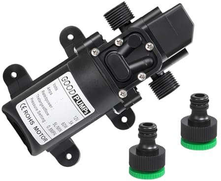 Colcolo Bomba de diafragma automática DC 12V 60W bomba de presión de agua para barco versátil totalmente sellada longitud 16,5 cm para barco marino resistente