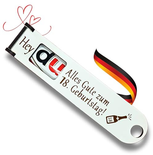 18. Geburtstag Geschenkbox Set - Originelle DUPLO Schokoriegel Geschenkidee mit Geldschein-Fach zum Personalisieren, Deko für Frau und Mann (18. Geburtstag)