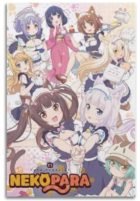suumyo Animation Nekopara Poster, Raumdekoration, ästhetisches Poster, künstlerisches Poster für Schlafzimmer, Wohnzimmer, Wände, 50 x 75 cm, ungerahmter Stil
