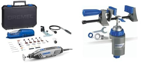 Dremel 4250 Rotary Tool 175 W, Multitool Kit with 3 Attachments 45 Accessories & 2500 Multi-Vise, 3-in-1 Adjustable Bench Vice with Clamp and Tool Holder